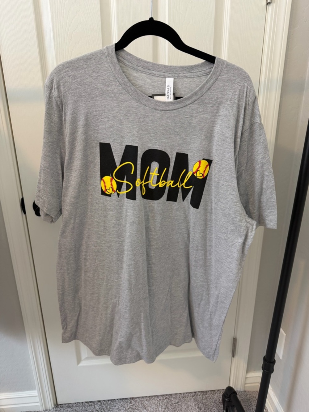 Bella Canvas Gray Softball Mom Short Sleeve Tee
